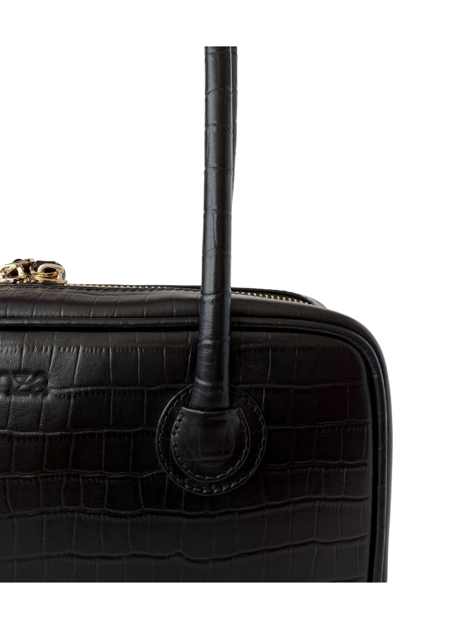 LENA BAUL BAG CROCO NEGRO