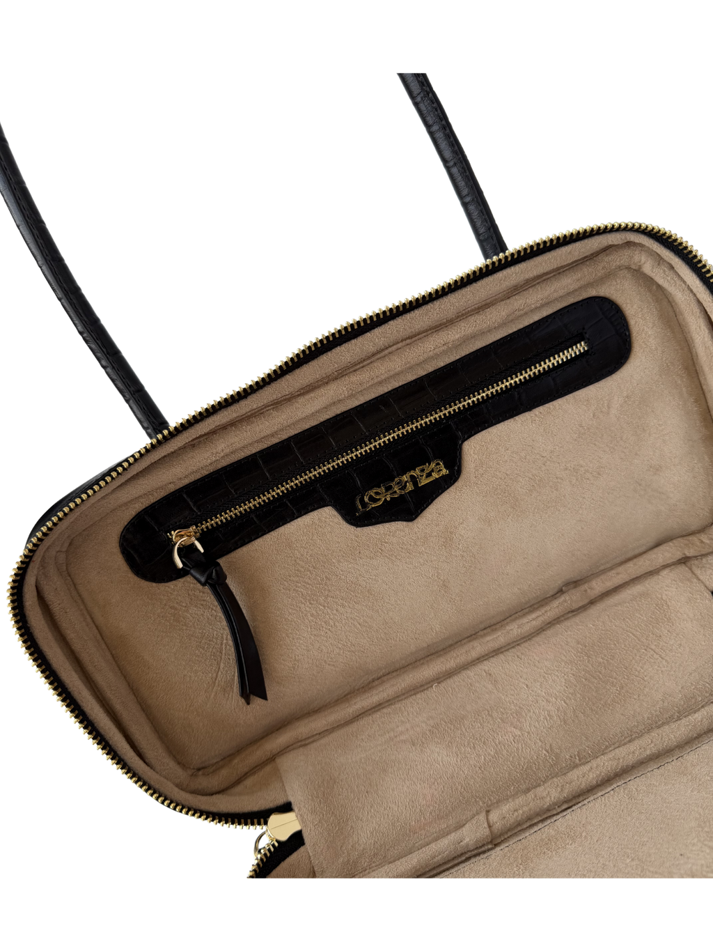LENA BAUL BAG CROCO NEGRO