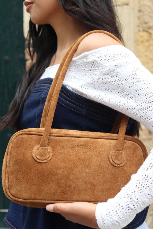 LENA BAUL BAG SUEDE CAPUCCINO